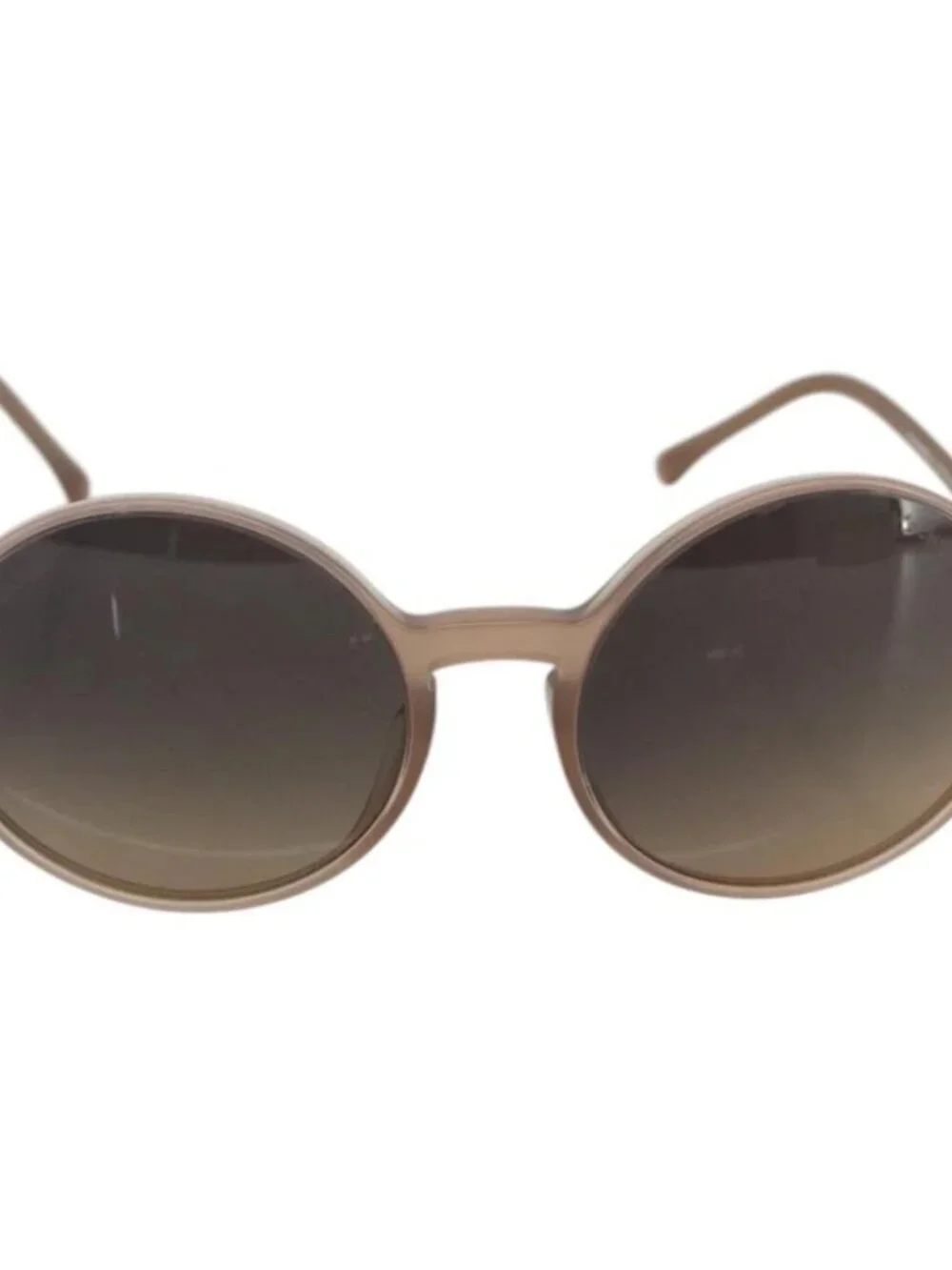 CHANEL COCO Mark Sunglasses plastic Beige CC Auth 176077A